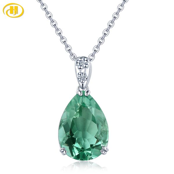 Pingentes pingentes fluorite verde natural pingente de prata sólida 4.9 quilates genuínos verde profundo gemstone gemoth water grow design feminino presente favorito