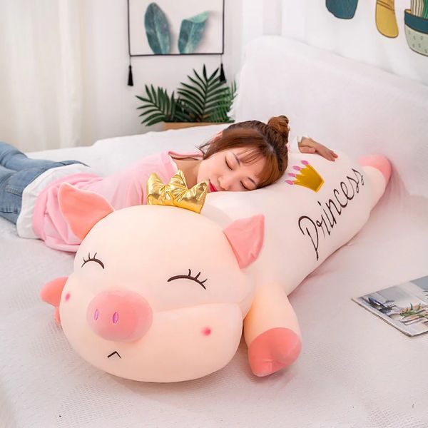 Bambole 70110 cm Giant rosa Pink Pig Plushincone Pelugini per bambini Cuffio per sonnooni del cartone antidolori