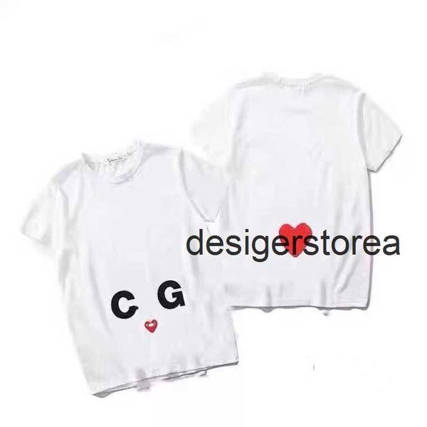 Spiele Designer Herren T-Shirts Kinderstickte Liebesaugen reines Baumwoll weißes rot