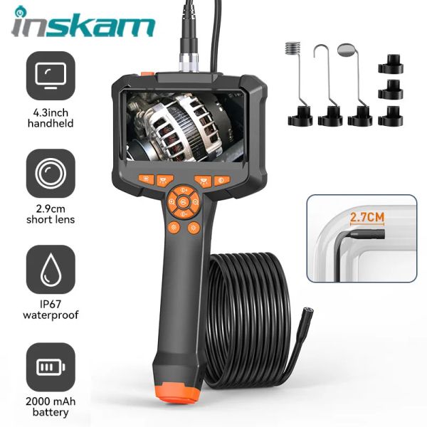 Kameralar Inskam 4.3 inç IPS ekran Endüstriyel Endoskop Kamerası HD1080p Tek Lens Boru İncelemesi Borescope Araba Kanalizasyonu