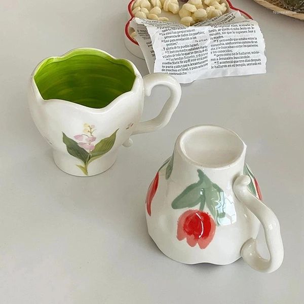 Tassen koreanischer Stil Handgehaltene Blume Becher handgefertigtes Mädchen Geburtstag Geschenk Tee Tasse Kaffee Milch Wasser Wasser