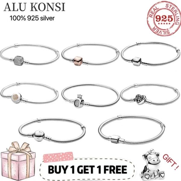 Bracelets 2021 Hot Sale Real 100% 925 STERLING SLATER PAN PAN BRACELES