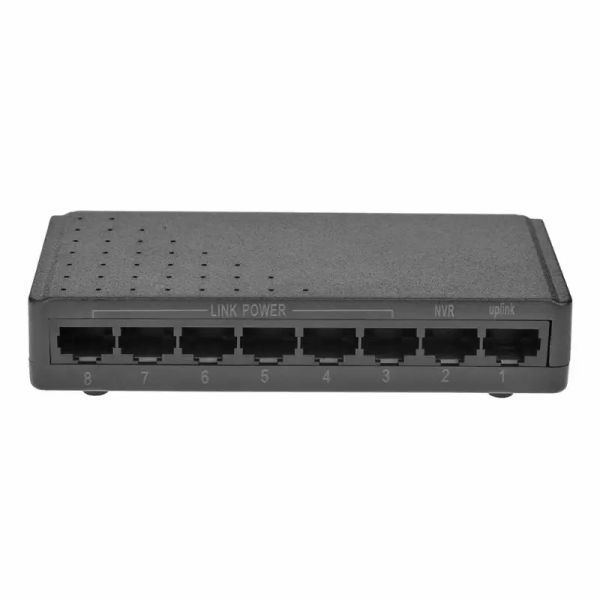 Switches 8 Port POE Switch Ethernet 100m Netzwerk -IP -Kameras NVR Uplink Network Switches 6 POE -Hub ohne Leistungsadapter