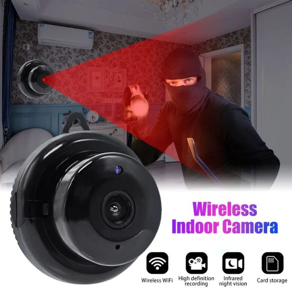 Monitores v380 mini wifi hd 1080p câmera wireless camera interna visão noturno de 2 vas