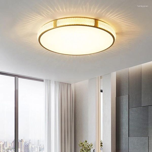 Luzes de teto Lâmpada LED de cobre American Luxury Bedroom Nórdico Minimalista Corredor Modern Sala de estar Modern Decorativa Lightin
