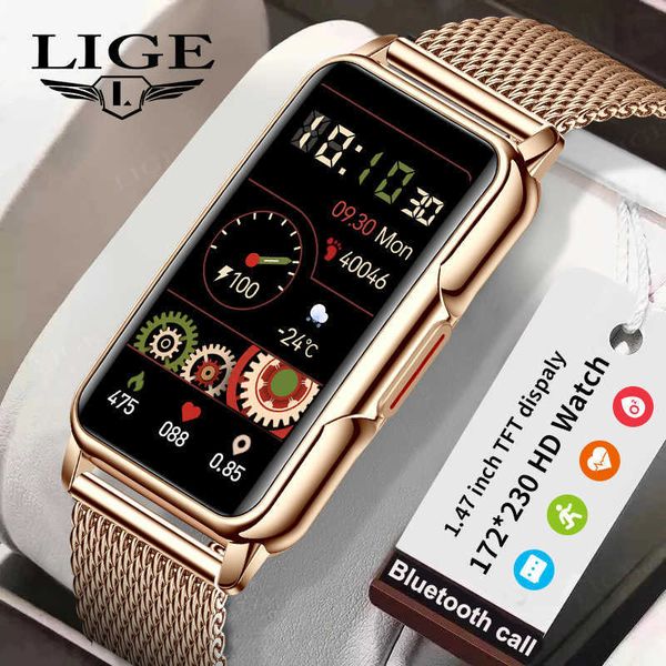 Lige/Lige Smart Watch Sports Sports Bracelet Multi Funcional STEP Counting Clock relógio à prova d'água
