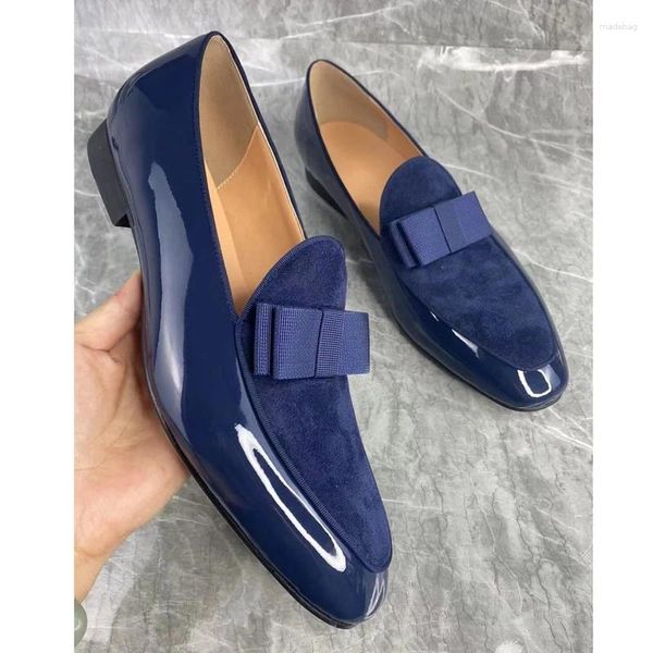 Scarpe casual di lusso luminoso blu scuro uomini moca