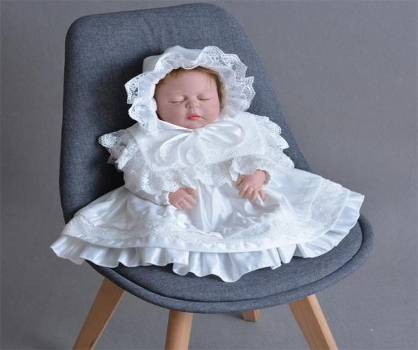 Babygirl -Outfit -Pofrode Requisiten Häkeln Neugeborene Outfits Säuglingskleidung 036 Monate Kleidung weiße Spitzenprinzessin Kleid Hochzeit L7982644