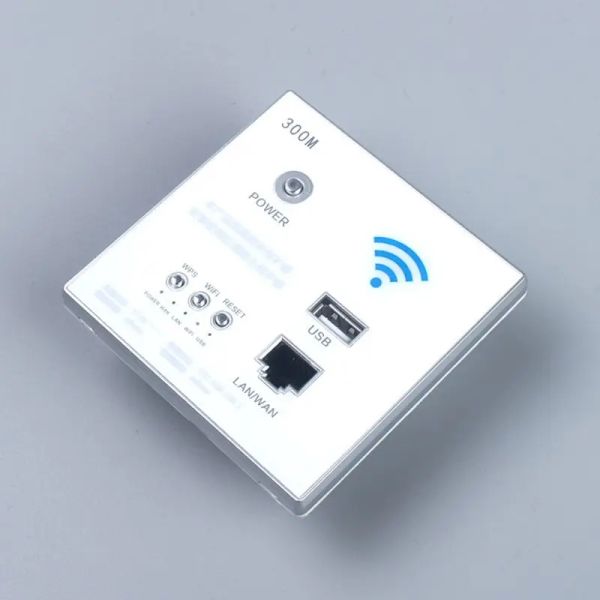 Plugues 300Mbps 220V Power AP Relay Smart Wireless WiFi Repeter Extender Wall Incorporado Painel de roteador de 2,4 GHz Soquete USB