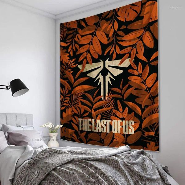 Taquestres Game 3D The Last of Us Pattern Pattern Tapestry Wall Hanging Tan