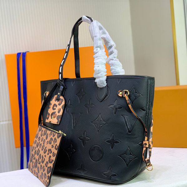 Borsa per borsa classica di lusso Borse Designer Borsa 45856 Donna grandi borse in pelle borse di shopping Donne di alta qualità in rilievo di alta qualità nero con borsa