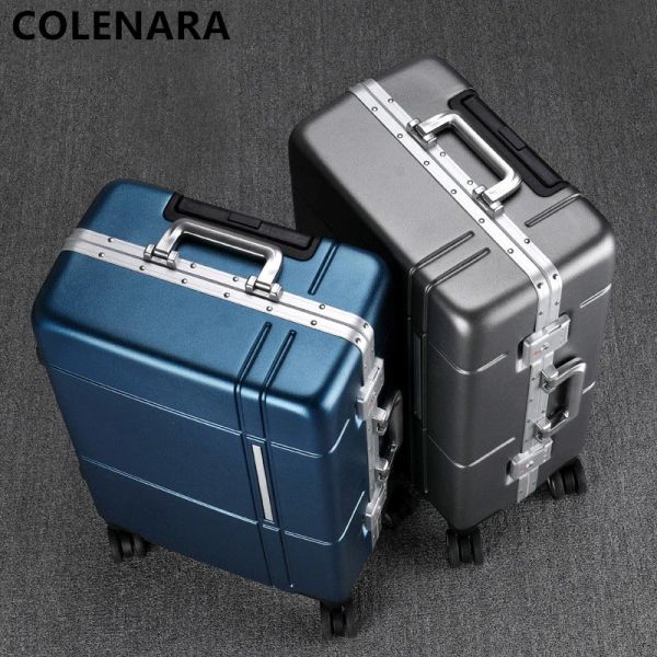 Gepäck Colenara Hochwertiger Koffer Herren Starker und langlebiger Trolley -Hülle Multifunktionales Aluminiumrahmen Boarding Box Rolling Gepäck