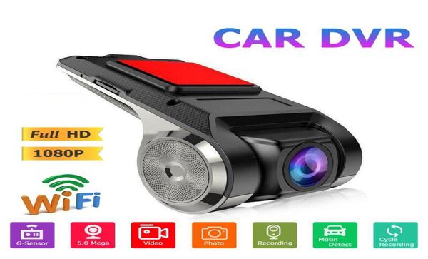 1080p HD Car DVR Video Video Recorder Wi -Fi Android USB Hidden Night Vision Car Câmera de carro 170 CAM DASH GSENSOR DRIP DRIZ