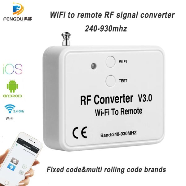 Controle WiFi Switch 240 ~ 930MHz WiFi de controle remoto para conversor de RF remoto para porta de garagem para casa inteligente