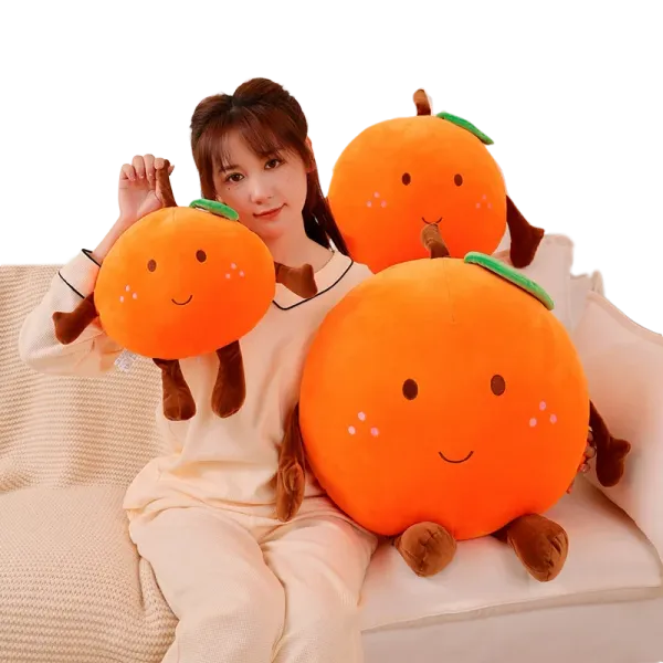 Bambole 40 ~ 80 cm Squishy Orange Bambola Peluga Peluga Happy Fruit Plush Custini morbido Pelugia di cibo a peluche con gambe Regalo per bambini arancione