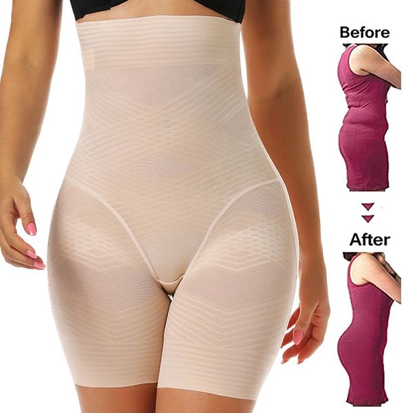 Women Body Shaper High Taille Trainer Tummy Control Höhen Butt Lifter Schlampe Unterwäsche Tailger Cincher Shapewear Shorts 240416