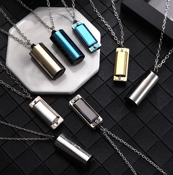 Colares pendentes Colar Korean Mini Harmonica Colar Vintage Casal Acessórios de jóias de aço inoxidável Hip Hop Emo Gift para meninos e 1763098