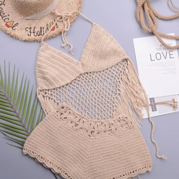 Hirigin Women Sexy Sexy Crochet Tnit Mini Skirt Set Hollow Out Tops Tops Short 2 Piece Summer Beach Swimsuit Ups 240422