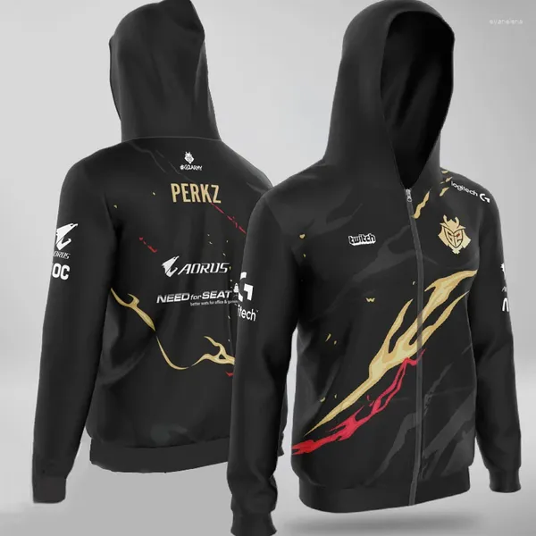 Herren Hoodies Langarmed Hoodie für Männer und Frauen Sportbekleidung mit individuellem Namen Casual Uniform Model G2 E-Sports Welt