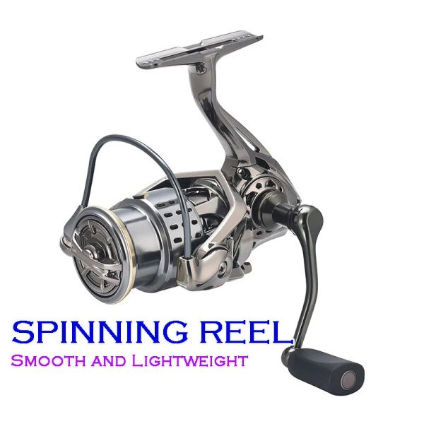 Accessoires Spinning Fishing Rollen Salzwasser Süßwasserfischerei Rollen Metall Spulen 1000 2000 3000 Zahnradverhältnis 5.2: 1 Forellenkarkenfischerei Tackle Tackle