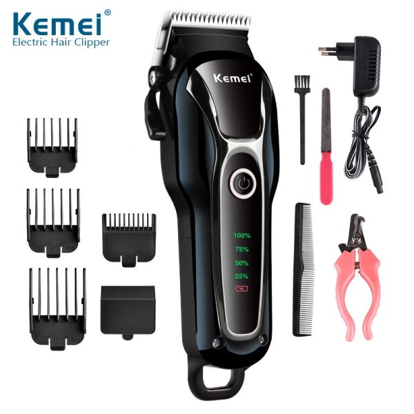 Clippers Kemei 1991 per capelli Terrimer Clipper Electrical Animal Tagut Machine Cat Dog Grooming Cordless Remandato per cuccioli ricaricabili