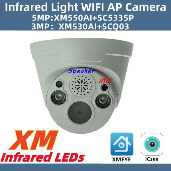Telecamere 5/3MP Light Infrared Mic Mic Mic Wifi Wireless AP IP Cumo Camera Sdcard Slot Xmeye ICSEE P2P TWOWAY AUDIO