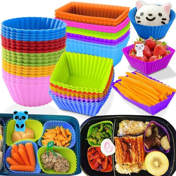 Stampi 3pcs tazza di divisore bento tazza facile stampo pulito torta riutilizzabile stampo dessert sushi accessori di stocca