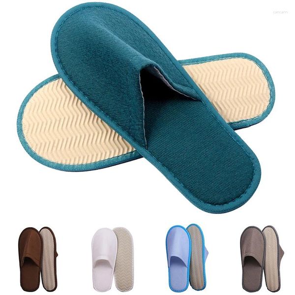 Slippers 020 Família de cor sólida para homens e mulheres viagens descartáveis el não deslizamento chinelos portáteis internos