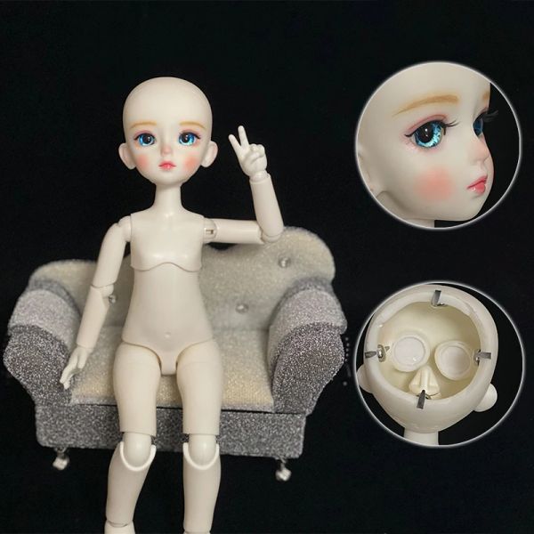 Куклы мода 1/6 кукла BJD с макияжем 30 см кукол Механическое суставное тело открытое голова DIY DOLL KIDS GIRDS DOLL DIRD Белая кожа