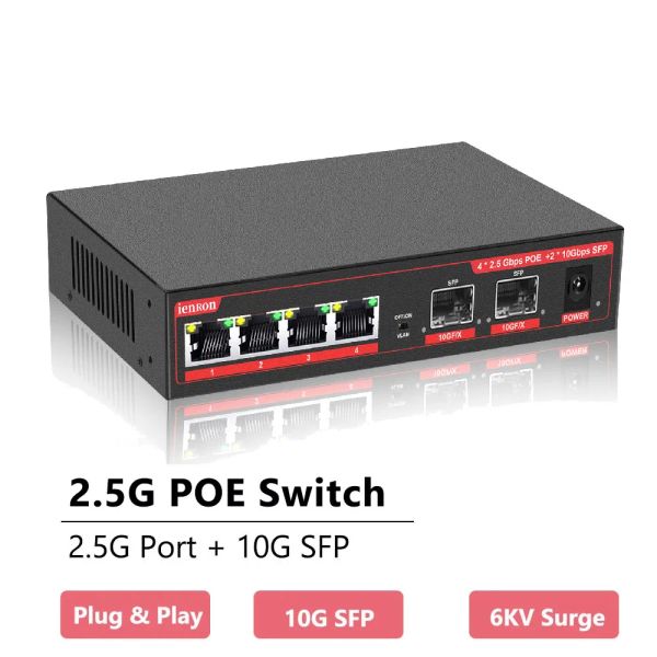 Roteadores ienron 6port multigigabit 2,5 Gbps Plug e Play Network Ethernet 2.5g Switch Gigabit Poe Switch para WiFi Router