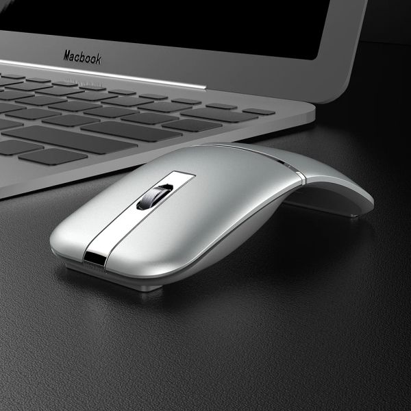 Topi computer wireless arco mouse ricaricabile bluetooth silenzioso per viaggiare il laptop cordless pieghevole macbook tablet ultra sottile