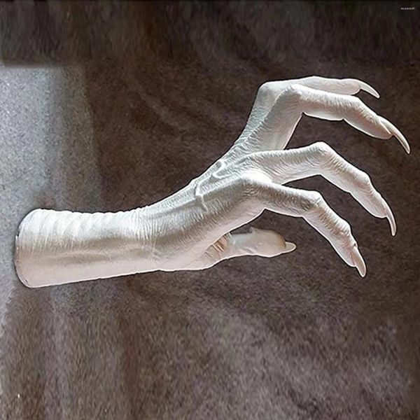 Dekorative Figuren Witch Handwand Hanging Kleiderbügel Dekoration Simulation Teufel Hände Statue 3D Offener Skulpturharz Kunst