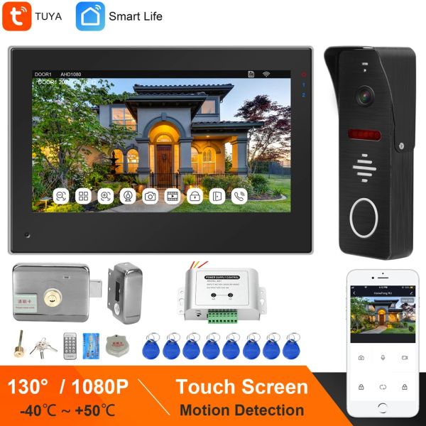 Controle o intercomunicador Wi -Fi HomeFong com o telefone de bloqueio de vídeo sem fio Telefone de 7 polegadas Tela Touch Screen Home Control System System Smart Phone Desbloquear