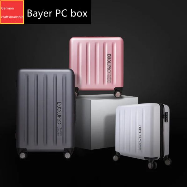 Багаж Duoluplo 2023 Highend Business Business Aduminium Rame Trolley Case German Bayer PC ucitaly Wheels TSA Lock Luggage