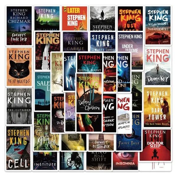 50pcs Stephen Edwin King Korku Film Poster Etiketleri Korku Roman Graffiti Çocuk Oyuncak Kaykay Araba Motosiklet Bisiklet Sticker Çıkarma Toptan