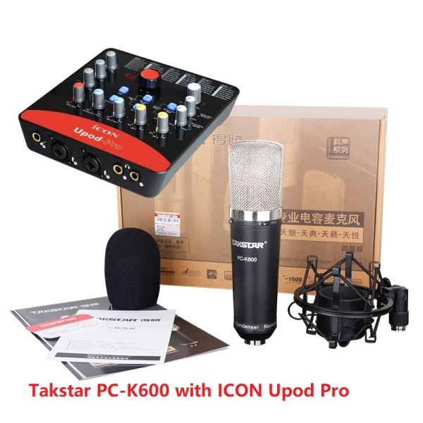 Микрофоны высококачественный оригинальный микрофон Takstar PCK600 с Icon Upod Pro Sound Card для записи, с аудиокабелем
