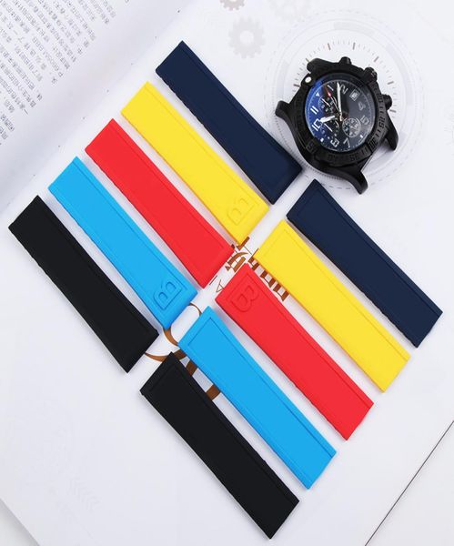 Su geçirmez 22mm kauçuk silikon izleme bandı Avenger Serisi Saatler Strap Swatchband Man Moda Bilekliği Siyah Mavi Sarı Red6673350