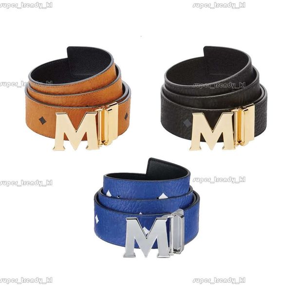McMs Bag Fashion Larghezza 3,4 cm Lettere all'ingrosso Cinture metalliche all'ingrosso MENS Guida in pelle Business Donna casual Cintura di design di lusso di lusso di alta qualità 829