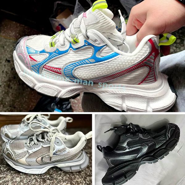 2024 Nuove donne uomini casual Designer Shoes Track 3xl Phantom Sneakers Pink Nylon Mesh Neon Giallo Blue Tracce Blue Rose Gold Black Runners Tripli scarpe da ginnastica piatta E8