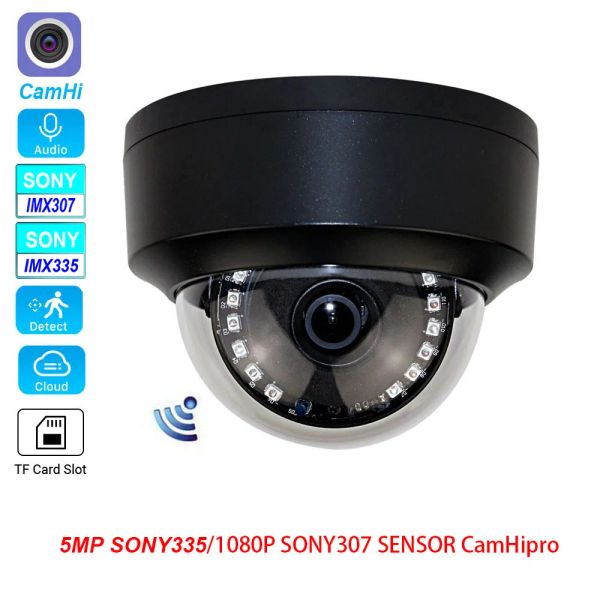 Камеры Camhi Wi -Fi Внутренняя беспроводная IP -камера Dome H.265 1080p Sony IMX307 5MP Sony IMX335 AI Human Deciftion TF Card Motation Dtection