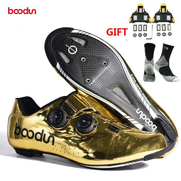 Ayakkabı Boodun 2020 Gold Road Bisiklet Ayakkabı Yol Bisikleti Selflock Shoes Karbon Fiber Ultralight Profesyonel Bisiklet Yarış Ayakkabıları 3945