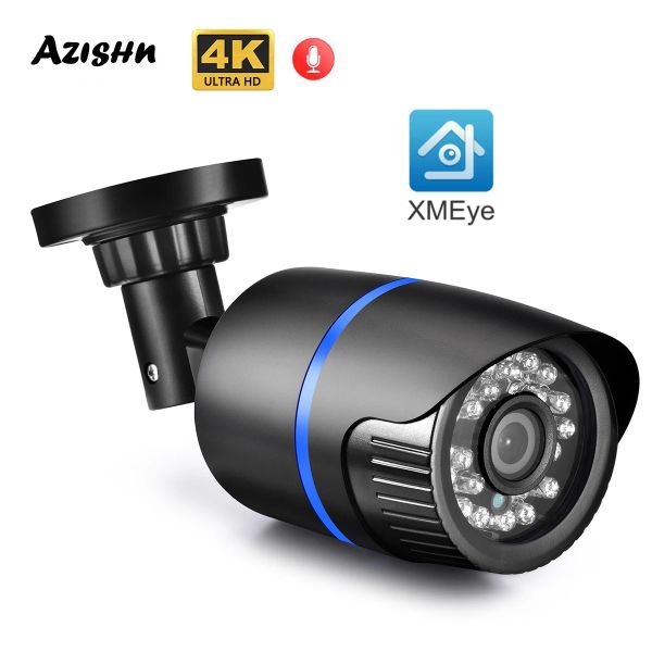 LENS XMEYE 8MP Ultra HD 4K 5MP 4MP Camera IP esterna Poe impermeabile H.265 Sorveglianza di sicurezza Bullet CCTV Rilevamento del movimento della telecamera CCTV