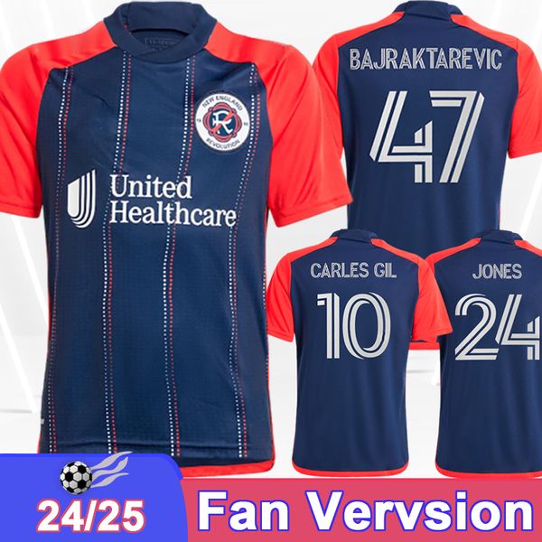 2024 25 New Revolution Mens Soccer Maglie Carles Gil Borrero Jones Buck Bajraktarevic Kessler Chancalay Shirt da calcio casalingo per adulti maniche