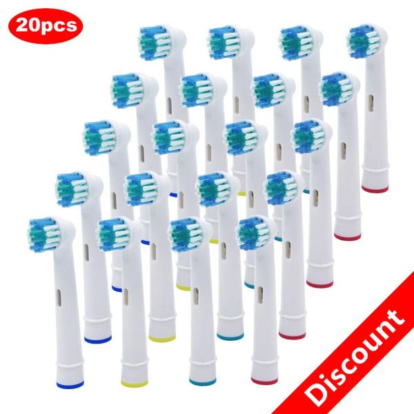 Cabeças 20pcs escova de reposição Cabeças de dentes elétricas para oral b/b raun/smartSeries/triizona/avanço/pro saúde/triunfo/3d