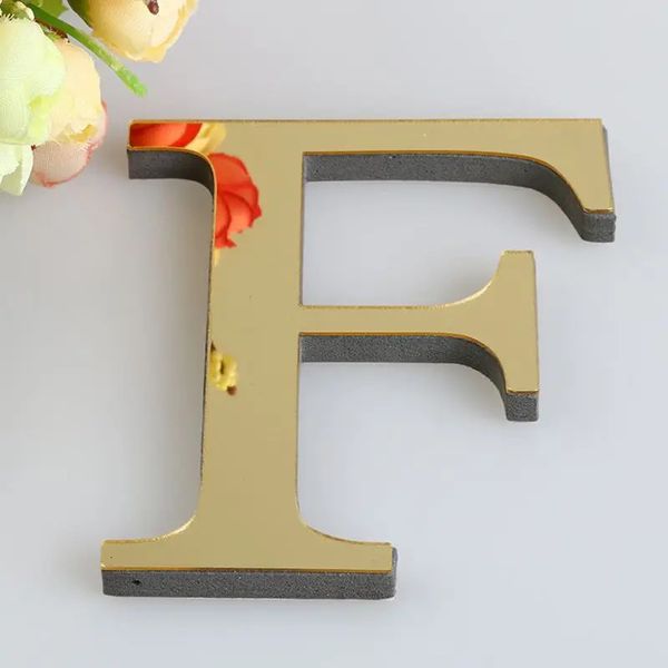 20cm 3D Letters Mirror Adesivos de parede para decoração de casa BlackgoldSilver Decal