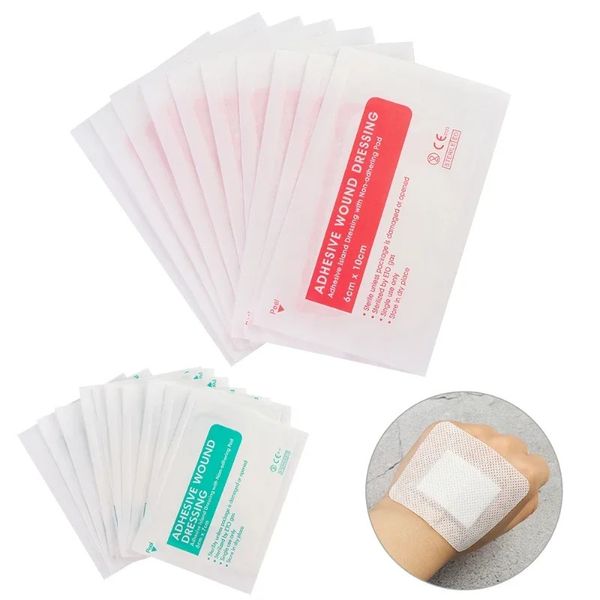 10pcs 6x7cm atmungsaktivem selbstklebender Wunddressingband Aid Verband Großer Erste-Hilfe-Wund-Hämostase