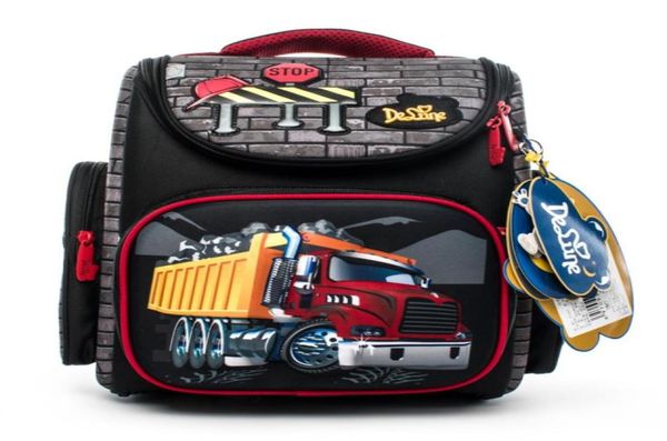 Delune Brand 3131 Kids 3D Cartoon School Borse di grado 14 Bambini Orthopedic School Backpack for Boys Car Pattern Book Schoolbag Y819633341