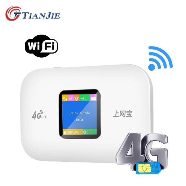 Маршрутизаторы Tianjie разблокировали высокоскоростные портативные 3G 4G LTE Car Pocket Router Мобильный модем WiFi Hotpot с SIM -картой.