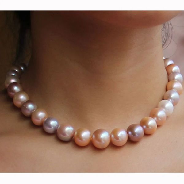 Collane 18 pollici AAA Lustre 910mm Real Naturan Tahitian Pinple Purple Pearl Necksing JewelryJewelry Making