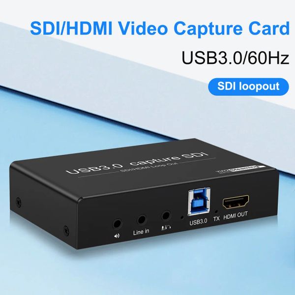 Lente sdi hdmi para USB3.0 Card de captura de áudio de vídeo 1080p60Hz com loopout de sdi gravador USB3.0 para câmera SDI Medical PC transmissão ao vivo